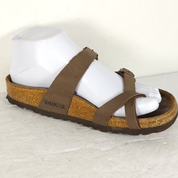 Birkenstock Women's Mayari US5 EU36 Birkibuc Mocha Brown Strappy Slide sandals - Picture 7 of 16